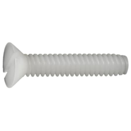 Midwest Fastener 1/4"-20 x 1 in Slotted Flat Machine Screw, Plain Nylon, 10 PK 62534